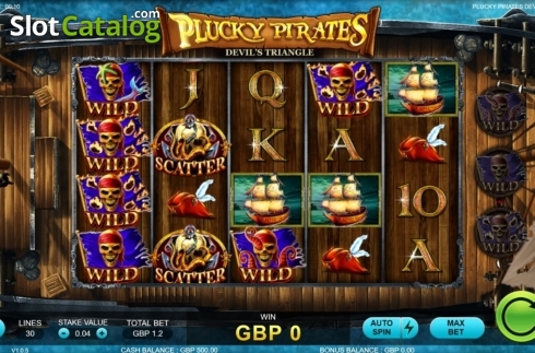 Οθόνη3. Plucky Pirates Devil's Triangle Κουλοχέρης