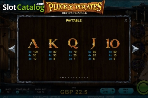 Οθόνη7. Plucky Pirates Devil's Triangle Κουλοχέρης
