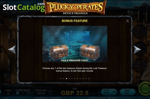 Οθόνη8. Plucky Pirates Devil's Triangle Κουλοχέρης
