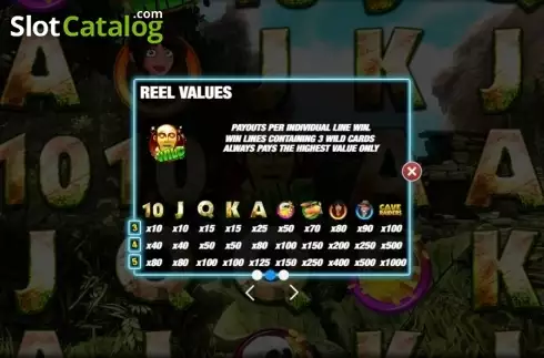 Πίνακας πληρωμών 2. Cave Raiders Κουλοχέρης