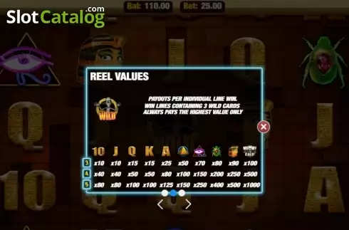 Πίνακας πληρωμών 2. Mummy Gold Κουλοχέρης