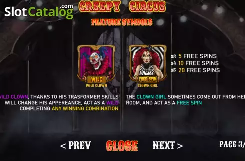 Οθόνη7. Creepy Circus Κουλοχέρης 