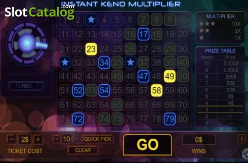 Οθόνη4. Instant Keno Multiplier Κουλοχέρης 