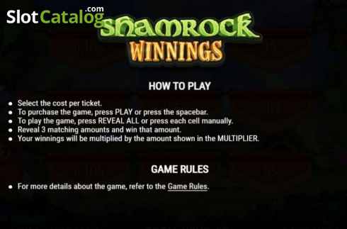 Οθόνη5. Shamrock Winnings Κουλοχέρης