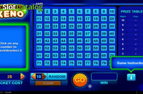 Οθόνη2. Instant Keno (NeoGames) Κουλοχέρης