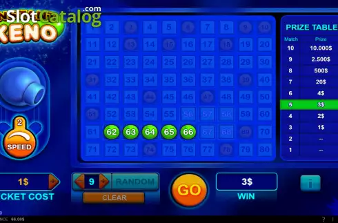 Οθόνη3. Instant Keno (NeoGames) Κουλοχέρης