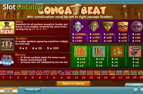 Πίνακας πληρωμών 1. Conga Beat Κουλοχέρης