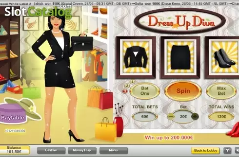Οθόνη 1. Dress Up Diva Κουλοχέρης