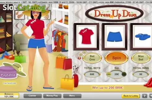 Οθόνη 2. Dress Up Diva Κουλοχέρης
