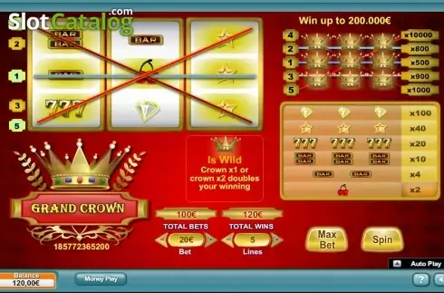 Οθόνη 1. Grand Crown (NeoGames) Κουλοχέρης