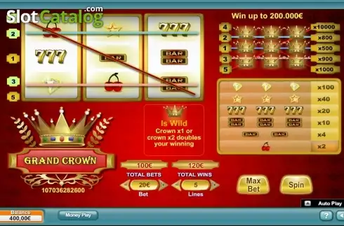 Οθόνη 2. Grand Crown (NeoGames) Κουλοχέρης