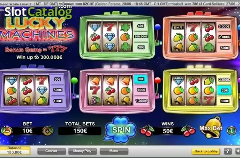 Οθόνη 1. Lucky Machines Κουλοχέρης