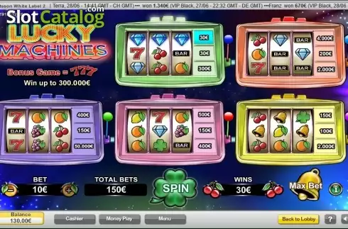 Οθόνη 3. Lucky Machines Κουλοχέρης