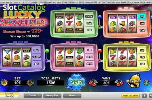 Οθόνη 2. Lucky Machines Κουλοχέρης