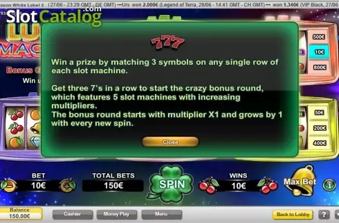Πίνακας πληρωμών 1. Lucky Machines Κουλοχέρης