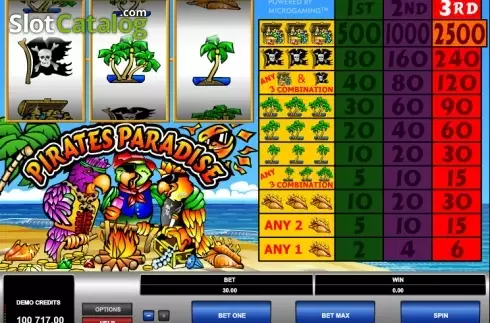 Οθόνη 3. Pirates Paradise (Microgaming) Κουλοχέρης