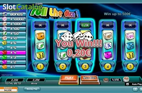 Οθόνη 1. Roll the Dice (NeoGames) Κουλοχέρης 