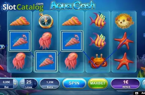 Οθόνη 1. Aqua Cash (NeoGames) Κουλοχέρης