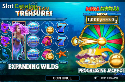 Οθόνη2. Atlantean Treasures Mega Moolah Κουλοχέρης 