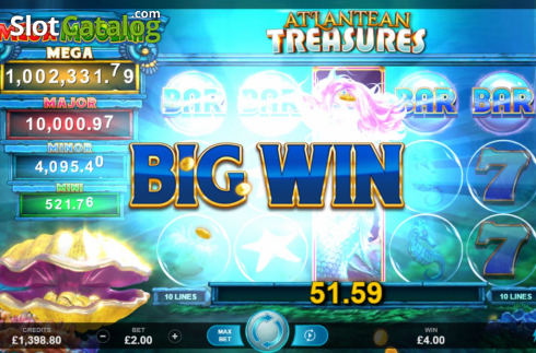 Οθόνη5. Atlantean Treasures Mega Moolah Κουλοχέρης 