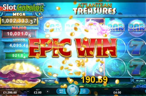 Οθόνη6. Atlantean Treasures Mega Moolah Κουλοχέρης 