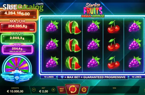 Οθόνη2. Starlite Fruits Mega Moolah Κουλοχέρης 