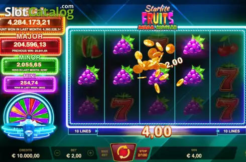 Οθόνη3. Starlite Fruits Mega Moolah Κουλοχέρης 