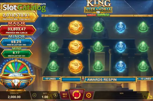 Οθόνη2. King of Alexandria Mega Moolah Κουλοχέρης