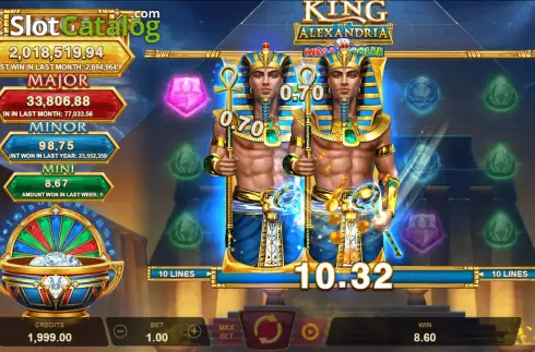 Οθόνη5. King of Alexandria Mega Moolah Κουλοχέρης