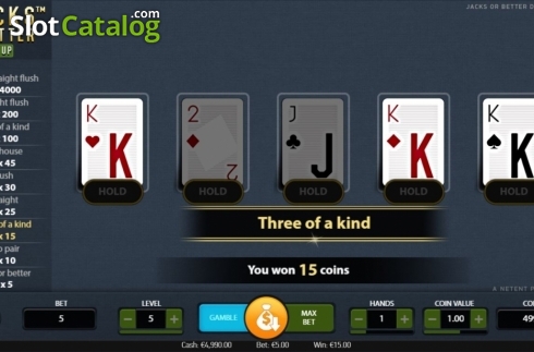 Οθόνη4. Jacks or Better Double Up (NetEnt) Κουλοχέρης 