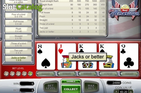 Οθόνη3. All American 1 Hand Poker (NetEnt) Κουλοχέρης 