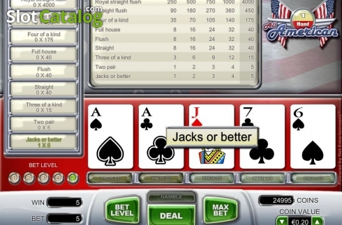 Οθόνη5. All American 1 Hand Poker (NetEnt) Κουλοχέρης 