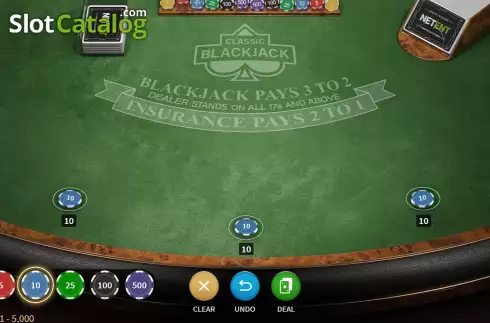 Οθόνη3. Blackjack Classic (NetEnt) Κουλοχέρης 