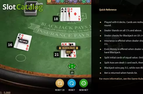 Οθόνη7. Blackjack Classic (NetEnt) Κουλοχέρης 