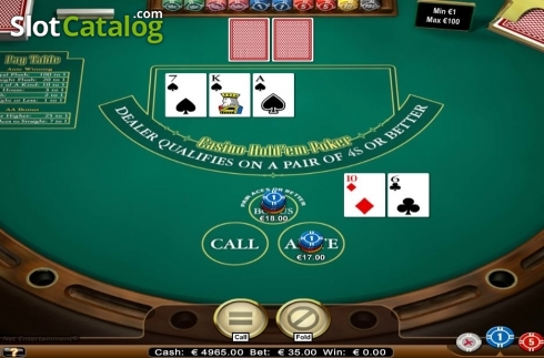 Οθόνη4. Casino Hold'em (NetEnt) Κουλοχέρης