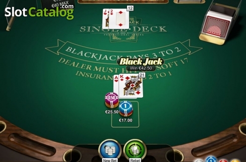 Οθόνη3. Single Deck Blackjack Professional Series Κουλοχέρης