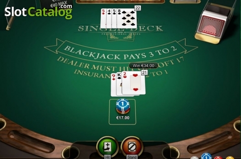 Οθόνη5. Single Deck Blackjack Professional Series Κουλοχέρης