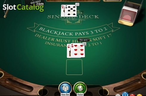 Οθόνη6. Single Deck Blackjack Professional Series Κουλοχέρης