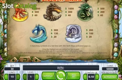 Οθόνη7. Dragon Island Κουλοχέρης