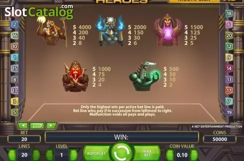 Οθόνη8. Egyptian Heroes Κουλοχέρης