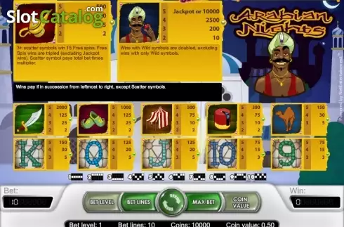 Πίνακας πληρωμών 1. Arabian Nights (Netent) Κουλοχέρης