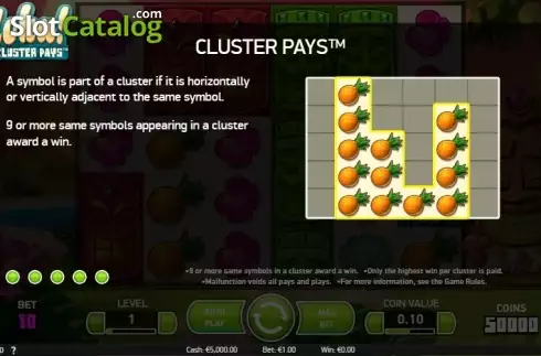 Πίνακας πληρωμών 1. Aloha! Cluster Pays Κουλοχέρης