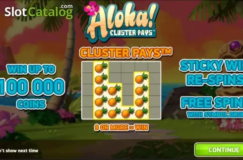 Οθόνη5. Aloha! Cluster Pays Κουλοχέρης