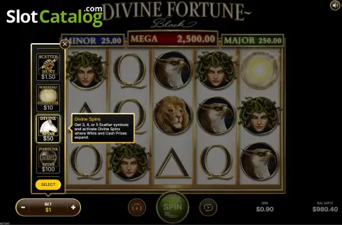 Οθόνη6. Divine Fortune Black Κουλοχέρης