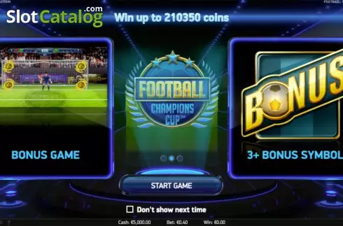 Χαρακτηριστικό splash 2. Football: Champions Cup Κουλοχέρης 
