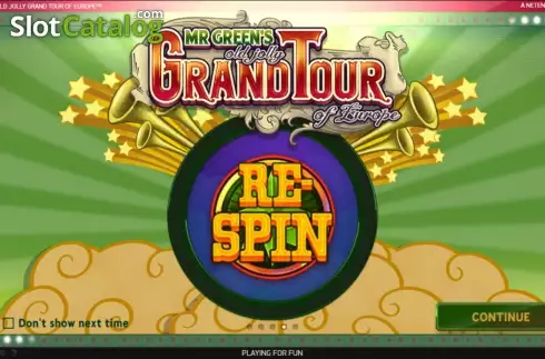 Παρουσίαση χαρακτηριστικών Respin. Mr. Green's Old Jolly Grand Tour Κουλοχέρης