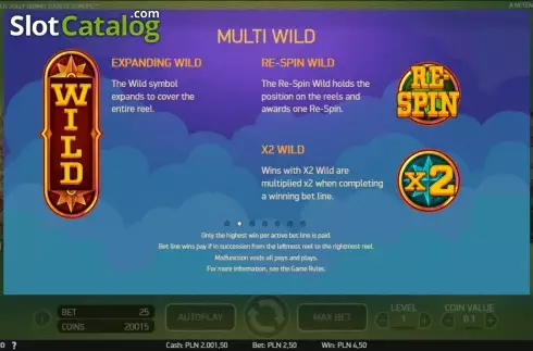 PayTable Multi Wild. Mr. Green's Old Jolly Grand Tour Κουλοχέρης