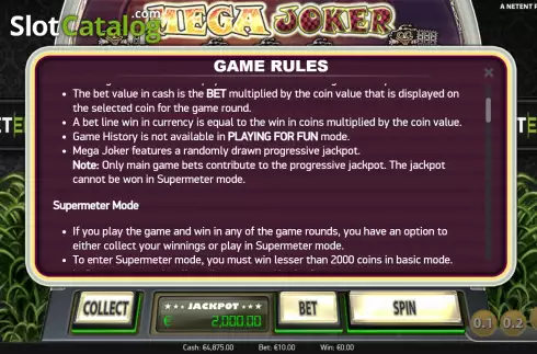 Οθόνη7. Mega Joker (NetEnt) Κουλοχέρης