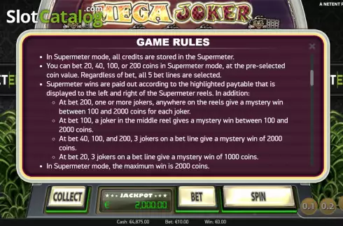 Οθόνη8. Mega Joker (NetEnt) Κουλοχέρης