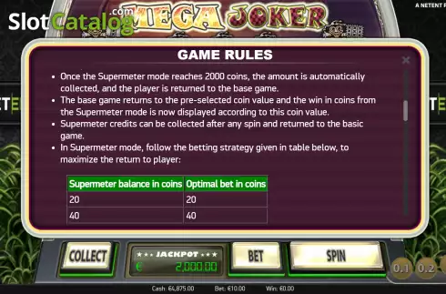 Οθόνη9. Mega Joker (NetEnt) Κουλοχέρης